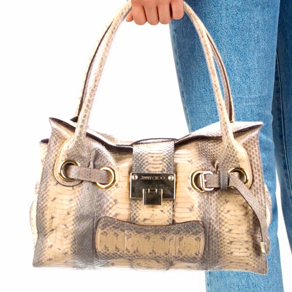 Stunning Jimmy Choo Top Handle Bag Python
Print neutral colors  super versatile. - Picture 2 of 9